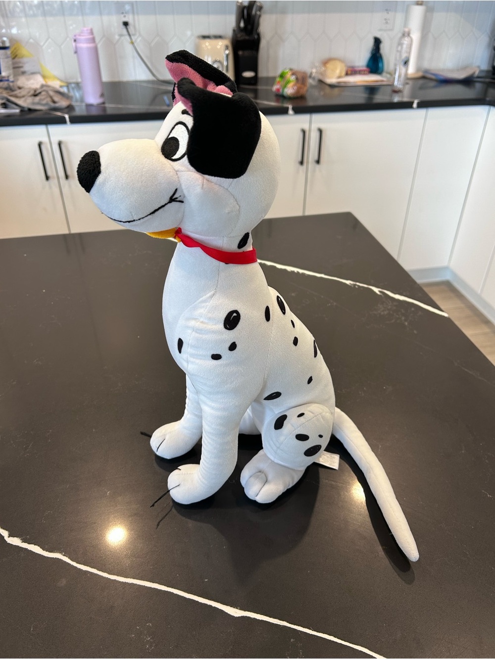 Disney 101 Dalmatians Pongo Plush 14” Dog Stuffed Animal Red Collar Soft Toy